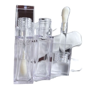 Luxury <b>Clear</b> Plastic 6ml Lipstick Container Empty Lip <b>Gloss</b> Bottle Screw Cap Soft Brush Square Shape Cosmetic Lip <b>Gloss</b> Tubes - Product Image 5