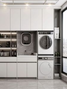 Jingshun độ bền cao tùy chỉnh mộc giặt tủ lưu trữ hiện đại tối giản bespoke thiết kế miễn phí toàn bộ tùy chỉnh nhà - Product Image 5