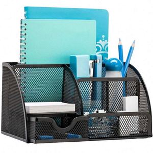 Customized Color Metal Mesh 6-Compartment Office Supply Caddy & <b>Desk</b> Organizer Powder Coated 22X14x13cm - Product Image 2