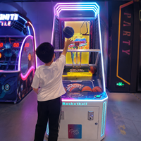 Machine de jeu d'arcade de basket-ball à monnayeur, haut-parleur lumineux, 1 joueur, en acrylique, garantie 2 ans - Portable pour intérieur