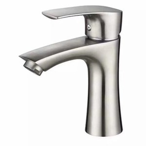 Single Handle 304 Stainless Steel Basin Faucet Modern <b>Deck</b> Mounted Ceramic Valve Core Single Hole - Product Image 3