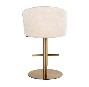Modern Luxury <b>Adjustable</b> Height Lift 360° Swivel Chenille <b>Bar</b> chair Counter <b>Stool</b> for Kitchen Island Hotel Restaurant - Product Image 3