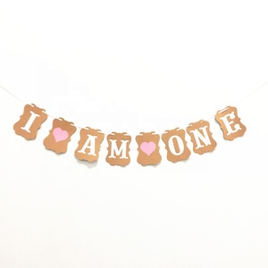 Io sono Uno Due Tre Kraft Carta per Striscioni Della Ragazza del Ragazzo Di Compleanno Decorazione Del Partito Prima Di Compleanno Banner 1st 2nd 3rd Di Compleanno banner - Product Image 2