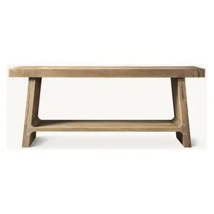 现代厚贴面白橡木室内风格控制台桌客厅家具
