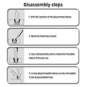 Insertos de Rosca com Trava em Aço Carbono, Totalmente Rosqueados, Acabamento em Óxido Preto, Tamanhos M2-M12 para Fixadores de Concreto Pré-moldado - Product Image 4
