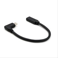 Cable de Extensión Tipo-C 3.1 Macho a Hembra, Cable de Extensión de Datos con Adaptador USB-C en Ángulo de 90 Grados para Carga y Transmisión de Datos
