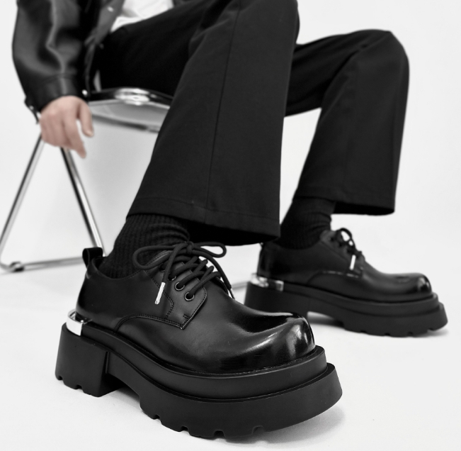 Up-4955r British Style Men's Work Platform Shoes for Business
