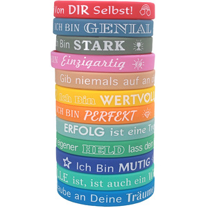 Envío en 24 horas, la respuesta más rápida, pulsera de silicona con citas inspiradoras alemanas personalizables para motivarse - Product Image 3