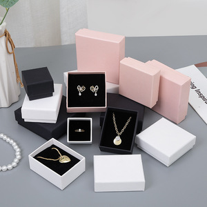 Ánh sáng màu hồng cao cấp kết cấu tinh tế hộp đồ trang sức tùy chỉnh gương đồng xu bao bì các tông mỏng đồ trang sức nắp hộp với pad - Product Image 3