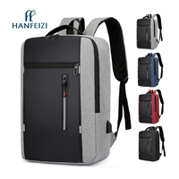 HANFEIZI, nuevo diseño, bolsa de ordenador de negocios multifuncional, mochila para ordenador portátil de poliéster con USB recargable