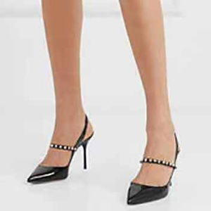 New Arrivals Rhinestone Decor Thin Heel Women Dress Shoes Patent Leather Buckle Strap Ladies Pointed Toe Slingback Dating <b>Pump</b> - Product Image 3