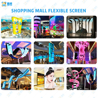 Pantalla LED de Video Wall Curva Personalizada HD P4 P3 P2, Módulo Flexible, Pantalla LED Flexible para Centros Comerciales