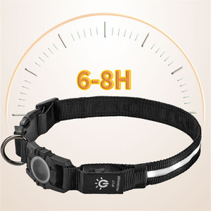 Collar de Nailon LED Ajustable para Perros, Collar Luminoso para Mascotas con Soporte para Airtag, Recargable por USB, Collar Luminoso en la Oscuridad - Product Image 3
