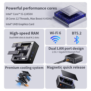 มินิพีซีขนาดกะทัดรัดพิเศษ: โปรเซสเซอร์ I5, แรม DDR4 ความเร็วสูง, SSD 8TB, รองรับจอแสดงผล 4K สามจอ, Wi-Fi - Product Image 2