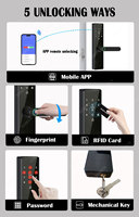 Serrure électronique numérique à empreinte digitale et mot de passe, étanche, avec déverrouillage à distance via l'application Tuya Wifi, serrure intelligente sécurisée avec carte-clé