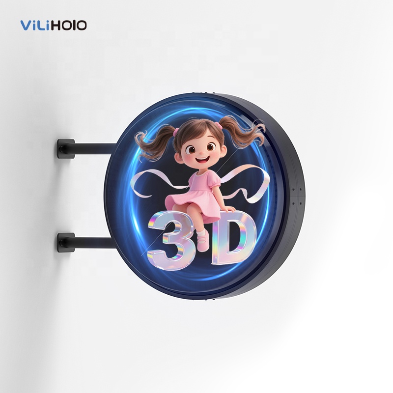 Современная 3D голограмма веер двухсторонний световой короб светодиодный Плакат Вывески рекламное оборудование бизнес-знаки логотип на заказ