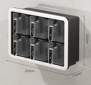 Caja de Especias de Plástico para Montar en la Pared, Recipientes Sellados para Especias, Sal y Condimentos - Product Image 5