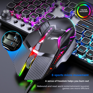 Souris de jeu Portable RGB Light LED rétro-éclairé Mini USB Rechargeable filaire pour les joueurs professionnels Compatible ordinateur portable - Product Image 4