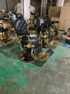 Ghế cắt tóc để bán nặng thủy lực Salon cắt tóc ghế vàng nóng bán cổ cắt tóc ghế vàng da Đóng gói bằng gỗ - Product Image 2