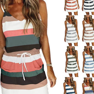 Robe sans manches pour femmes vêtements 2024 été vacances pull plage robe d'été femme mode coréenne mince Sexy robe courte - Product Image 1