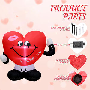 Décoration gonflable Cœur d'amour imperméable de 1,5 m avec lumière LED intégrée pour la Saint-Valentin, les anniversaires et les fêtes de mariage - Product Image 6