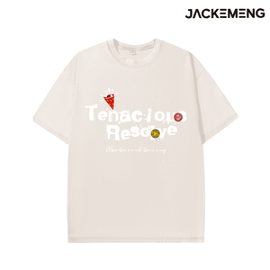 Washed Oversized Cotton Tee Fade White Brush Font Ice <strong>Cream</strong> Tiny Seal Decor Print Retro Streetwear Casual <strong>Tshirt</strong> USA - Product Image 3
