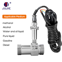 Compteur de débit d'eau haute précision JUJIE, capteur de débit de carburant, diesel, essence, huile, signal d'impulsion de type Hall, PLC, SS304 Inox 1/2NPT