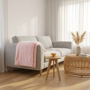 Maßgefertigte Einfarbige Rosa Flanell-Strickdecke Alle Größen Weich Gemütlich Warm Leichtgewichtig für Zuhause Hotel Büro Großhandel OEM Fabrikpreis - Product Image 3