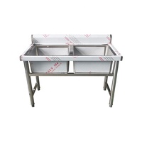 Équipement de cuisine commercial en acier inoxydable 201/304, évier de cuisine, table, épaisseur 0,6-1,2 mm, capacité 200 kg, finition lisse polie, gris