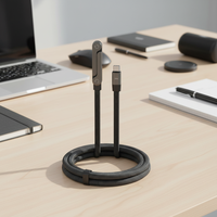 Câble tressé USB-C 4-en-1 TPE avec connecteur rotatif à 180 degrés, conducteur en cuivre pur, puce E-Marker avancée, outil de travail sur site pour téléphone