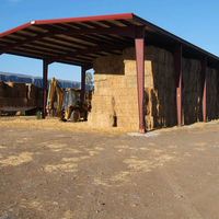 Cobertizo de heno de estructura de acero prefabricado grande, caseta aislada para perros, cobertizo de granja, cobertizo de almacén, construcción