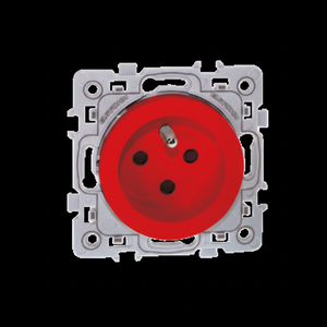 ปลั๊กซ็อกเก็ตโพลาไรซ์และเต้ารับทรงสี่เหลี่ยม2P + T สีแดง - Product Image 1