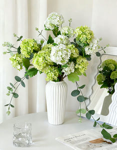 3 têtes d'hortensias artificiels <span class=keywords><strong>en</strong></span> soie, boule de neige, fleurs d'hortensia vertes artificielles pour les arrangements floraux de mariage, fleurs d'hortensia - Product Image 3