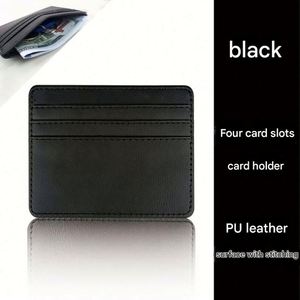 Cartera de Cuero para Múltiples Tarjetas, Colores Sólidos, Tarjetero de Cuero Sintético, Cartera con 4 Ranuras, Monedero de Bolsillo, Diseños con Logotipo Personalizado - Product Image 2