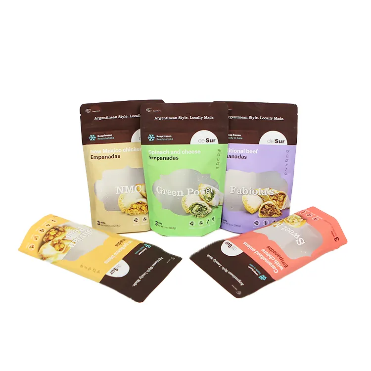 Custom Stand Up Frozen Dumplings Packaging Pouch Frozen Pastry Spring Roll Food Packaging mylar Bag