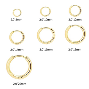 18k Plated Stainless Steel Round <strong>Earrings</strong> Huggies <strong>Small</strong> Women Men <strong>Silver</strong> Gold <strong>Hoop</strong> <strong>Earrings</strong> - Product Image 4