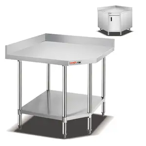 Table de travail en acier inoxydable, ensemble d'angle Commercial, de taille personnalisée, pour cuisine australie, avec roulettes