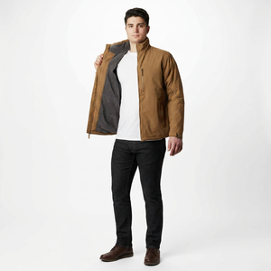 Winter Breathable <b>Canvas</b> Softshell <b>Jacket</b> <b>Men</b> Windproof Waterproof Stand Collar Custom Design Outdoor Sportswear 2026 - Product Image 1