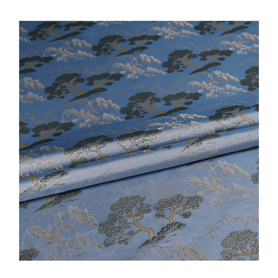 Luxury new design Chinese Song brocade jacquard fabric silk fabric for woman