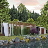 Maison préfabriquée personnalisée haut de gamme combinée de luxe-équipée d'une véranda pour la lumière naturelle