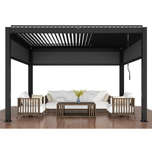Pergola bioclimatique en aluminium avec <span class=keywords><strong>profil</strong></span>és de persiennes, pare-soleil ignifuge automatique ou manuel 3 x 4 m - Product Image 4