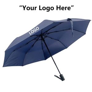 Parapluie publicitaire personnalisé à 8 baleines, anti-UV, entièrement automatique, pliable en 3 sections, grand format - Product Image 2