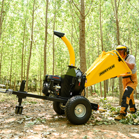 AUSTTER TUV Rheinland CE approuvé 15 HP moteur Ducar/Loncin à essence jardin à l'aide d'une déchiqueteuse de bois déchiqueteuse de branches
