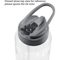 Bouteille d'eau réutilisable en plastique transparent sans BPA, écologique, avec couvercle à charnière, 500 ml, logo personnalisé, pour adultes, Bearf S038, cadeau pour l'école et les voyages