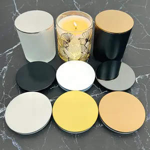 Luxury metal candle lid 70/80/85/90/100mm Stainless Steel Metal Candle Jar Lid Glass Storage jar Sealed lid Glass cup cover