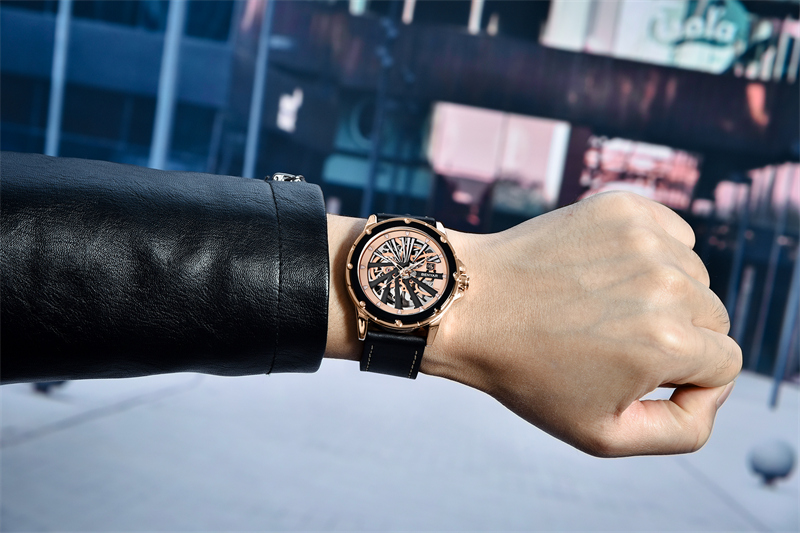 BENYAR New Skeleton Dial Waterproof Watches Business Fashion Mechanical Men's watches Casual Genuine Leather Watch relogio