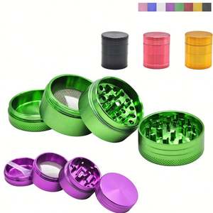 Moulin à épices et herbes portable en acier et aluminium avec logo personnalisé, 4 couches, vente en gros - Product Image 2