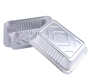 Emballage alimentaire Logo OEM 1000ml plateau de récipient alimentaire jetable en papier d'aluminium pour cuisine/Restaurant