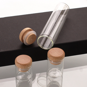 Frasco de vidrio transparente de 1oz 30ml con tapa de madera Botella de té pequeña botella vacía botellas de embalaje de azafrán - Product Image 5
