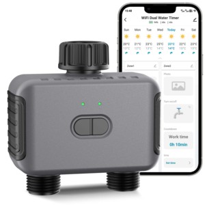 Programmateur d'arrosage intelligent Haozee Tuya Zigbee pour l'irrigation goutte à goutte et l'arrosage <span class=keywords><strong>de</strong></span> jardin, compatible Home Assistant et Zigbee2mqtt - Product Image 1